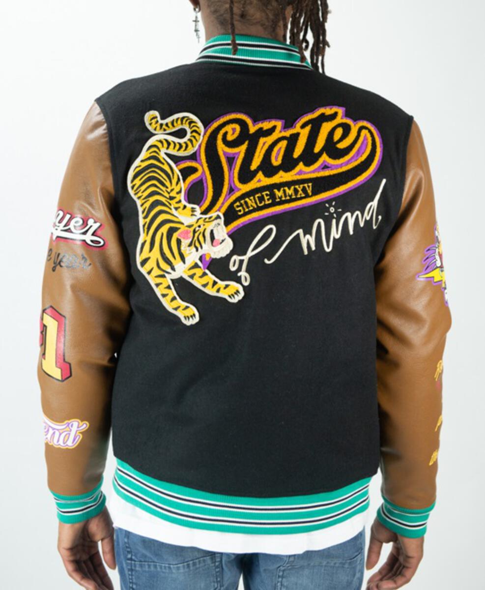 REBEL MINDS STATE OF MIND VARSITY JACKET