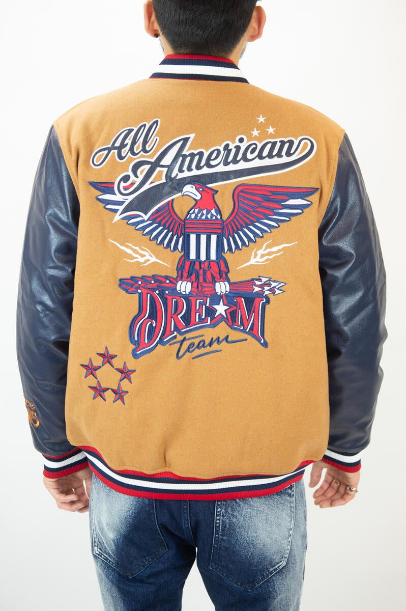 REBEL MINDS ALL AMERICAN DREAM TEAM VARSITY JACKET