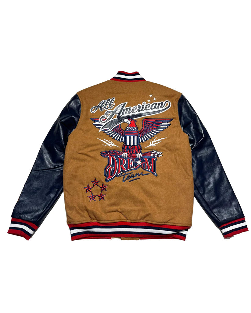 REBEL MINDS ALL AMERICAN DREAM TEAM VARSITY JACKET