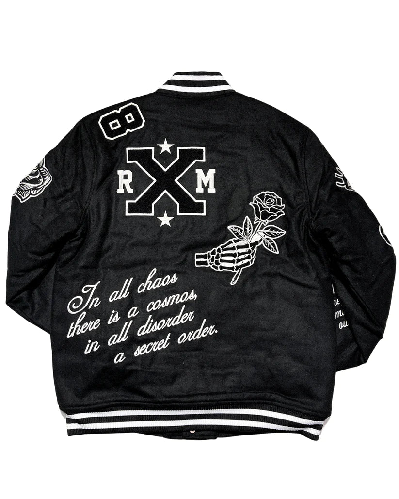 REBEL MINDS RM BLACK VARSITY JACKET