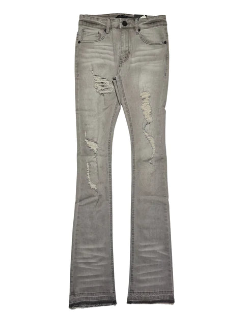 KLOUD9 DRIP GRAY STACKED JEAN