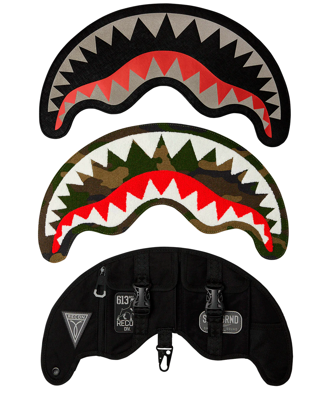 SPRAYGROUND VELCRO SHARK - 3 INTERCHANGEABLE SHARKS BACKPACK