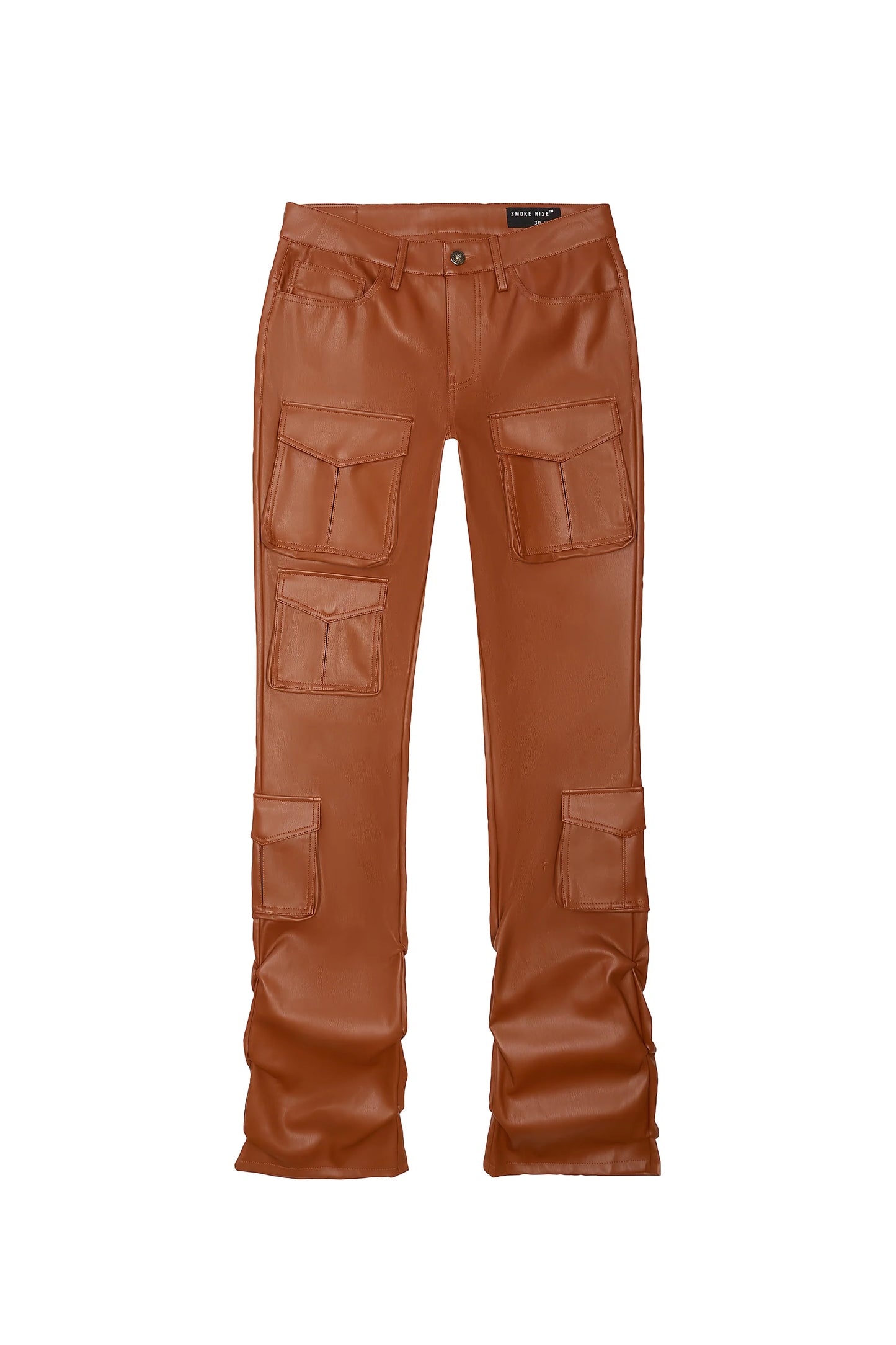 SMOKE RISE VEGAN LEATHER STACKED UTILITY PANTS