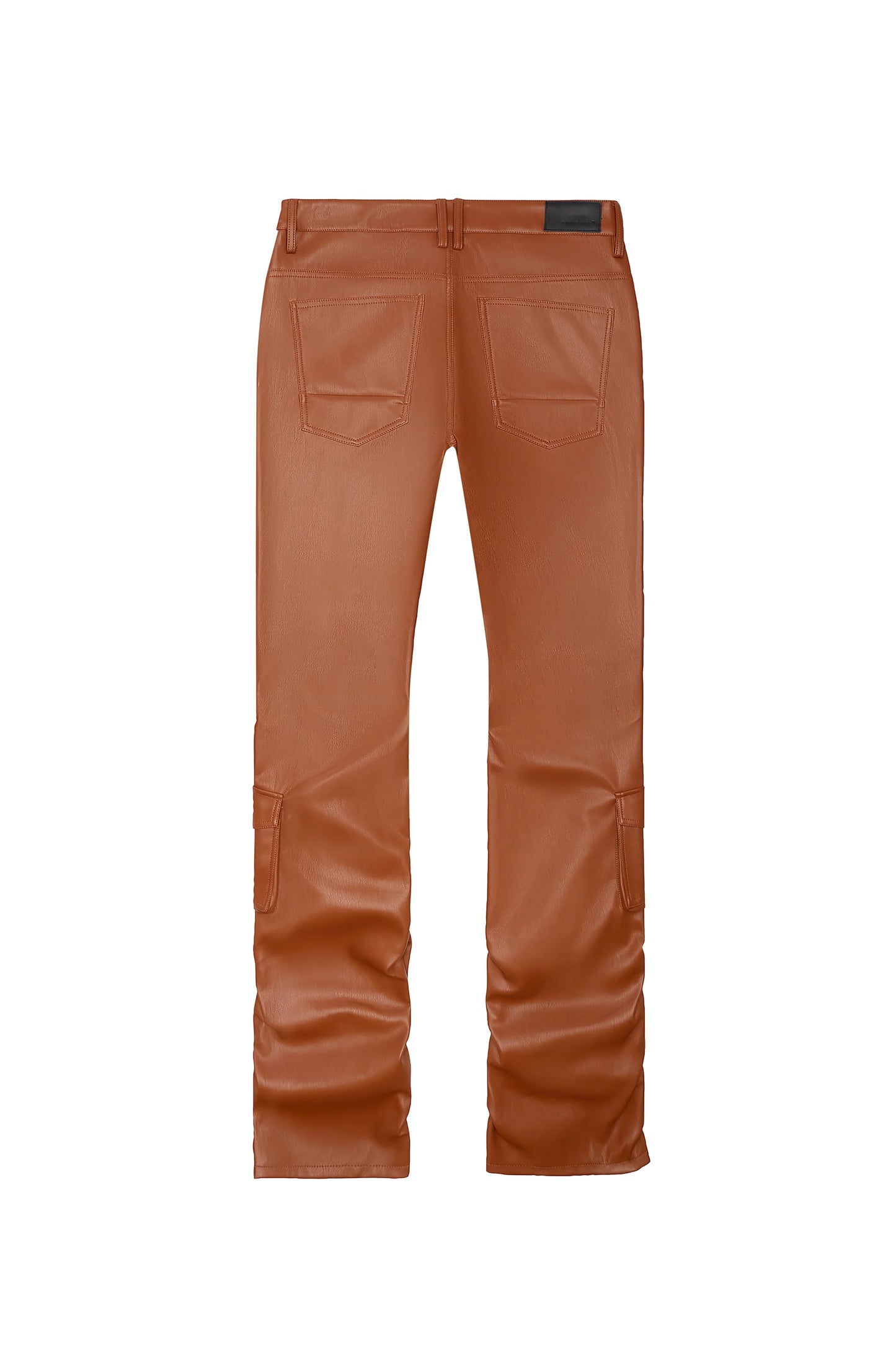 SMOKE RISE VEGAN LEATHER STACKED UTILITY PANTS