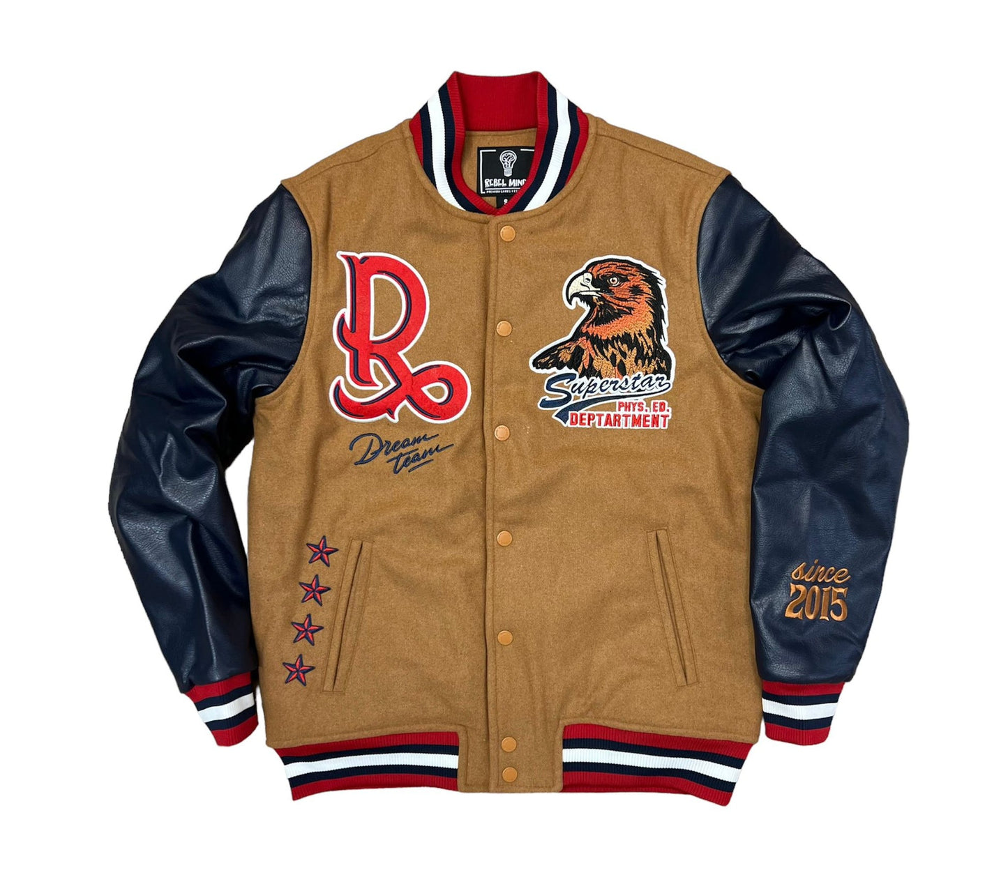 REBEL MINDS ALL AMERICAN DREAM TEAM VARSITY JACKET