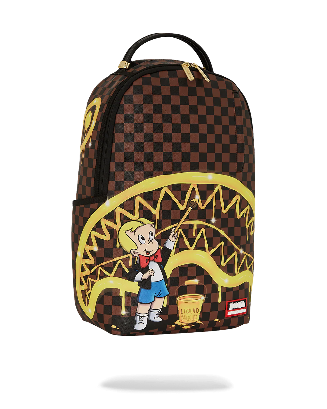 SPRAYGROUND RICHIE RICH PAINT THE SHARK GOLD BACKPACK