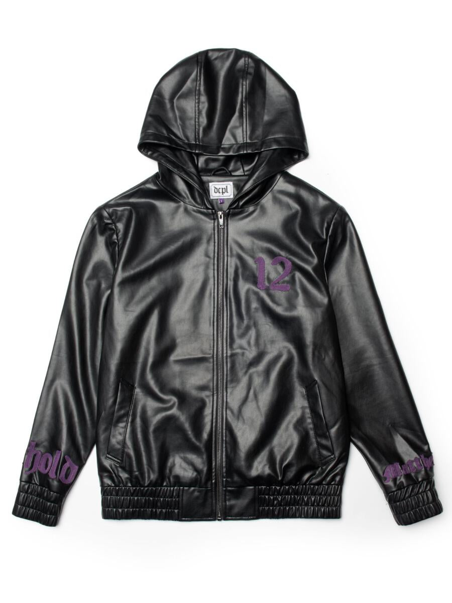 dcpl VEGAN LEATHER HOODIE