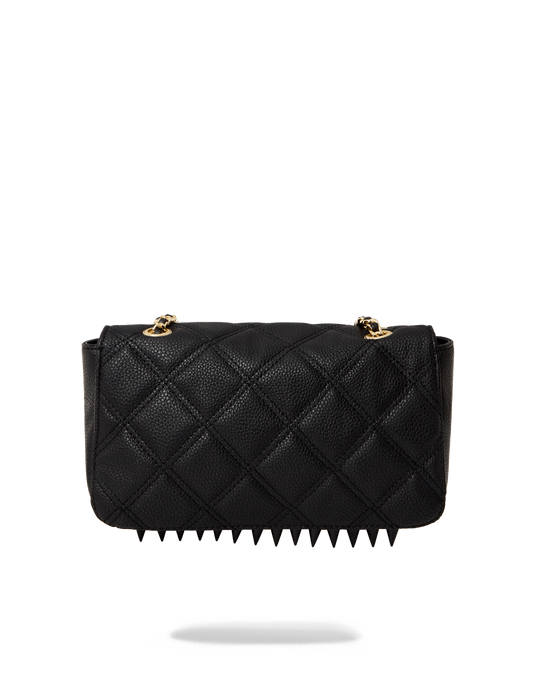 SPRAYGROUND NOIR QUILT GOLD CHAIN SHARK HANDBAG