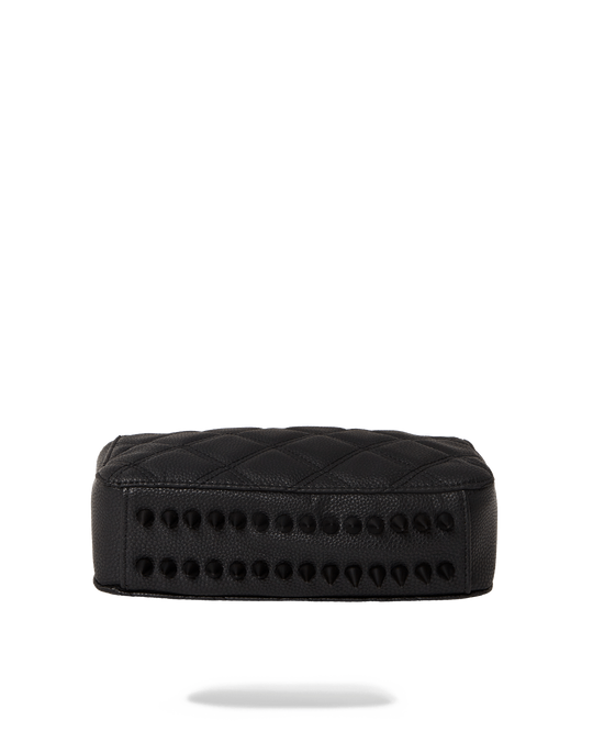 SPRAYGROUND NOIR QUILT GOLD CHAIN SHARK HANDBAG