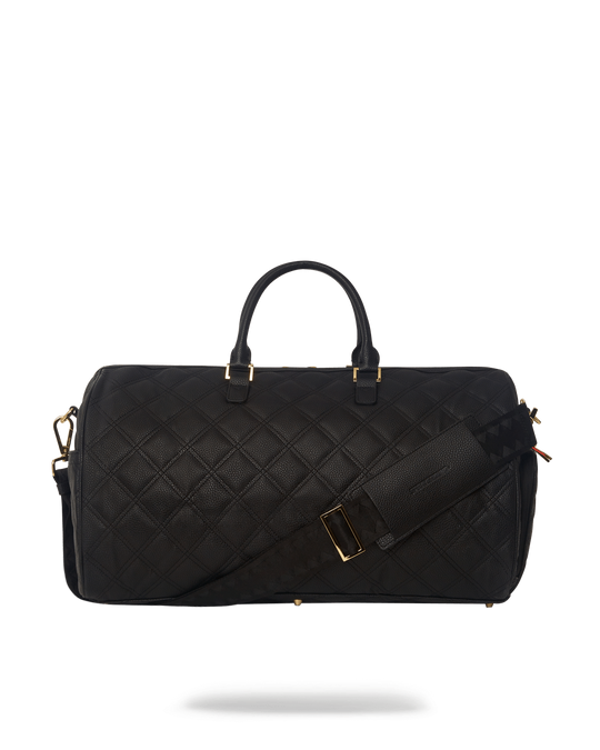 SPRAYGROUND NOIR QUILT GOLD CHAIN SHARK DUFFEL