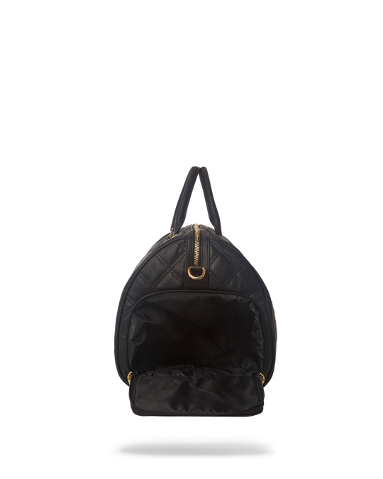 SPRAYGROUND NOIR QUILT GOLD CHAIN SHARK DUFFEL