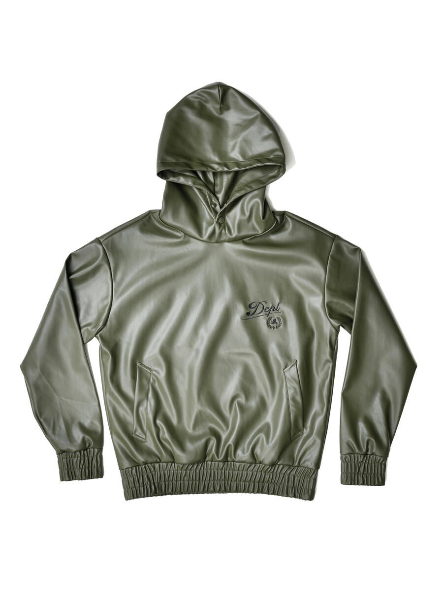 dcpl VEGAN LEATHER HOODIE