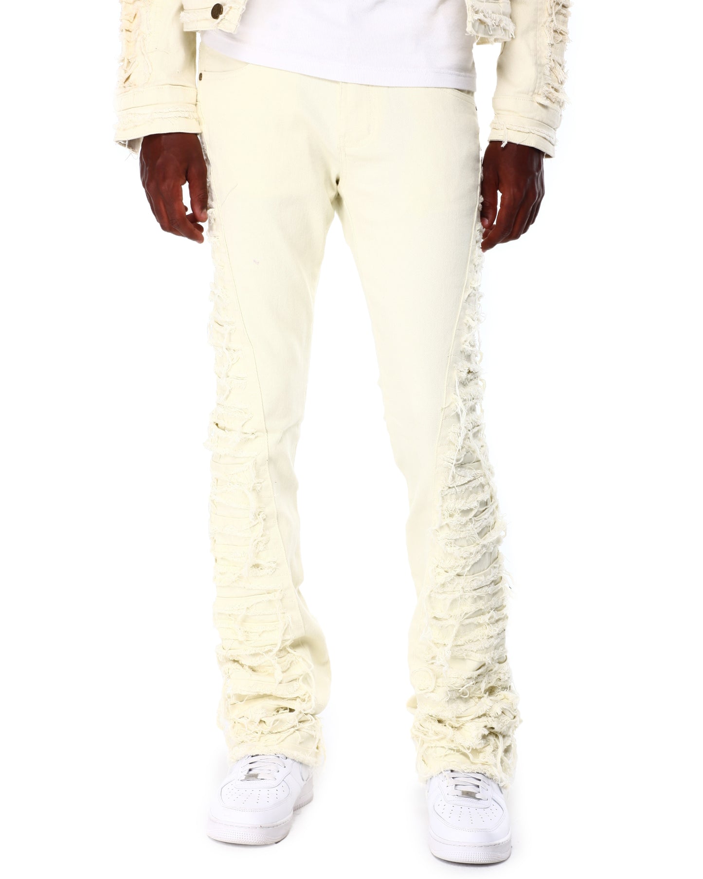 KLOUD9 RAW FRAYED STACKED JEAN