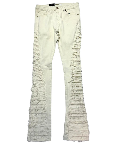 KLOUD9 RAW FRAYED STACKED JEAN