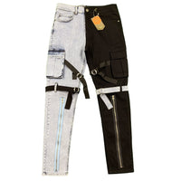 CECA UTILITY CARGO JEANS ZIPPER BLACK/BLUE