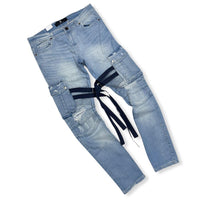 FOCUS CARGO UTILITY JEAN WITH STRAP LIGHT BLUE